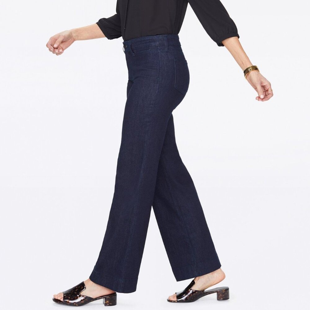 NYDJ Denim Teresa Wide Leg Trouser Jeans in Rinse (Blue)
